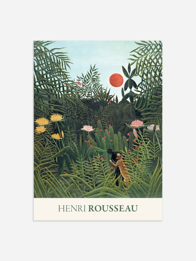 Virgin Forest with Sunset by Henri Rousseau Plakat