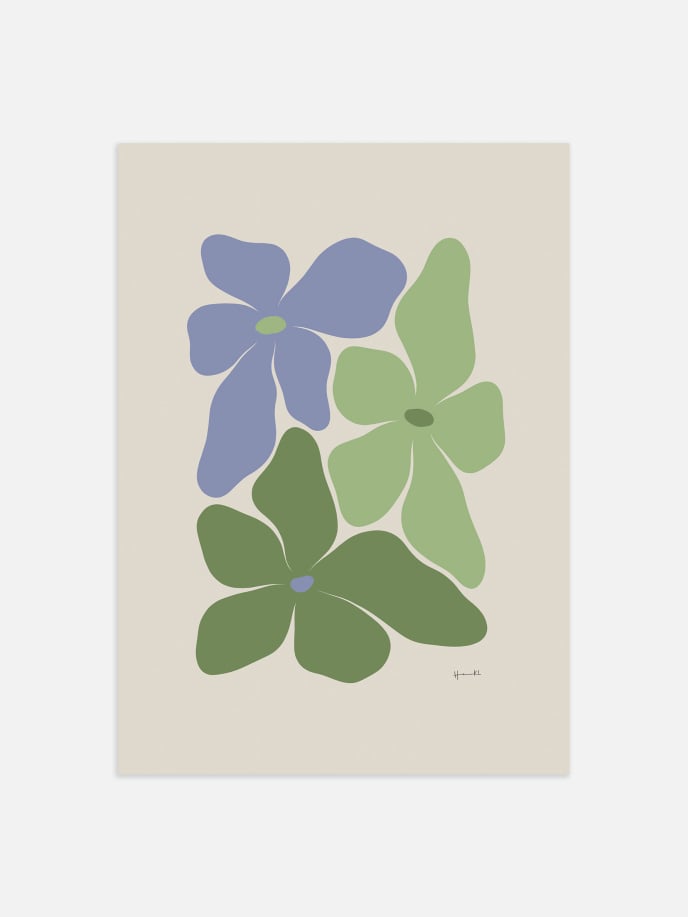 Spring Flowers Green Poster