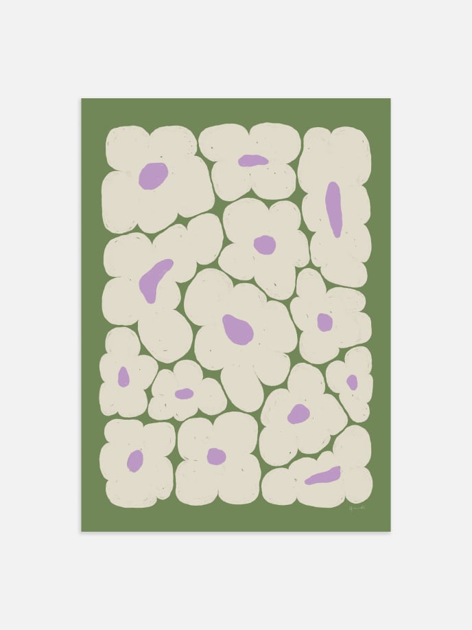 Flower Bed Green Poster