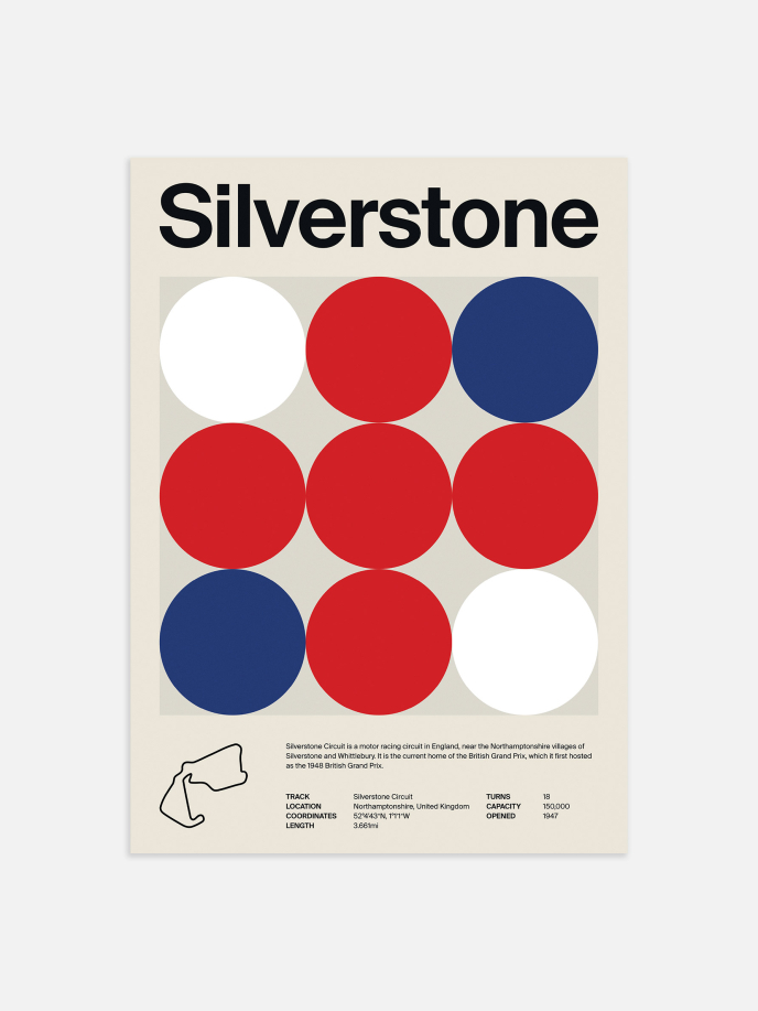 F1 Silverstone Plakat