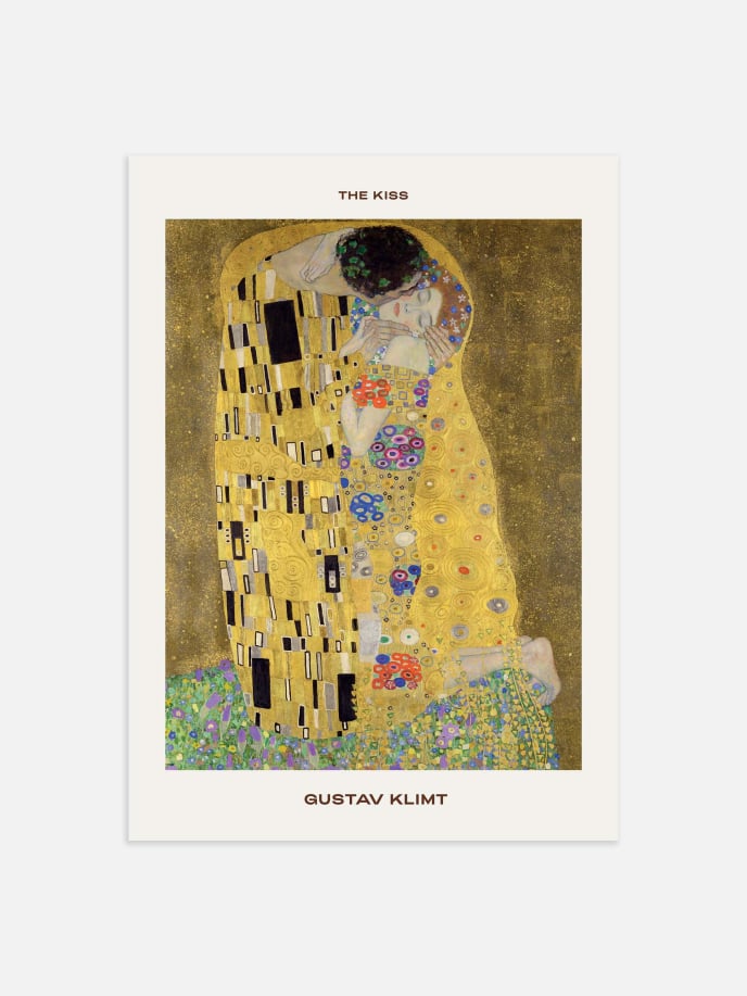 The Kiss by Gustav Klimt Póster