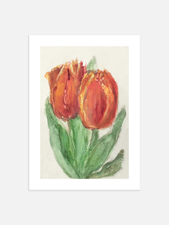 Two Red Tulips Poster