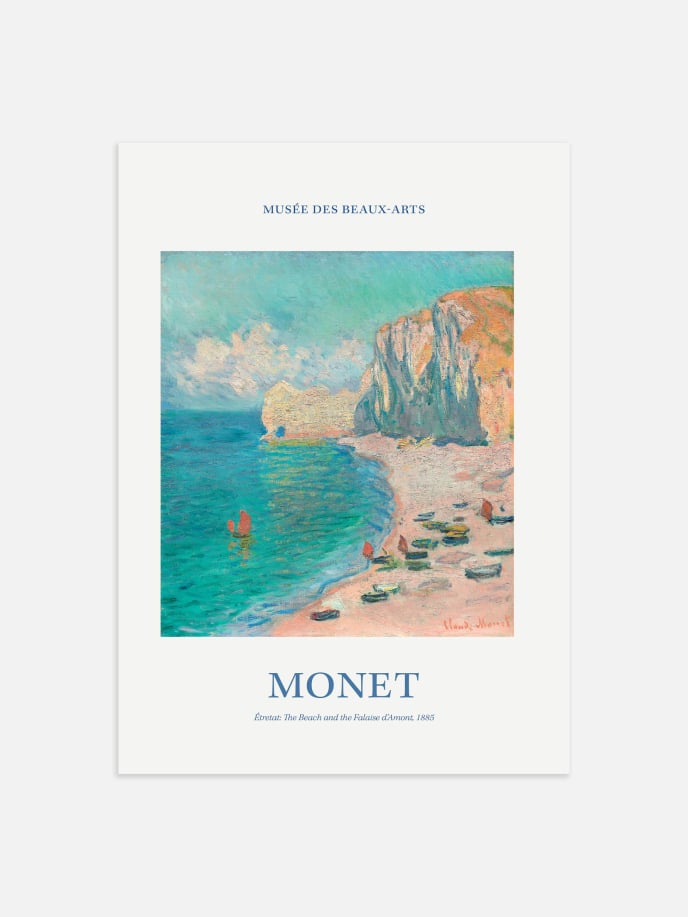 The Beach and the Falaise d’Amont by Claude Monet Plakat