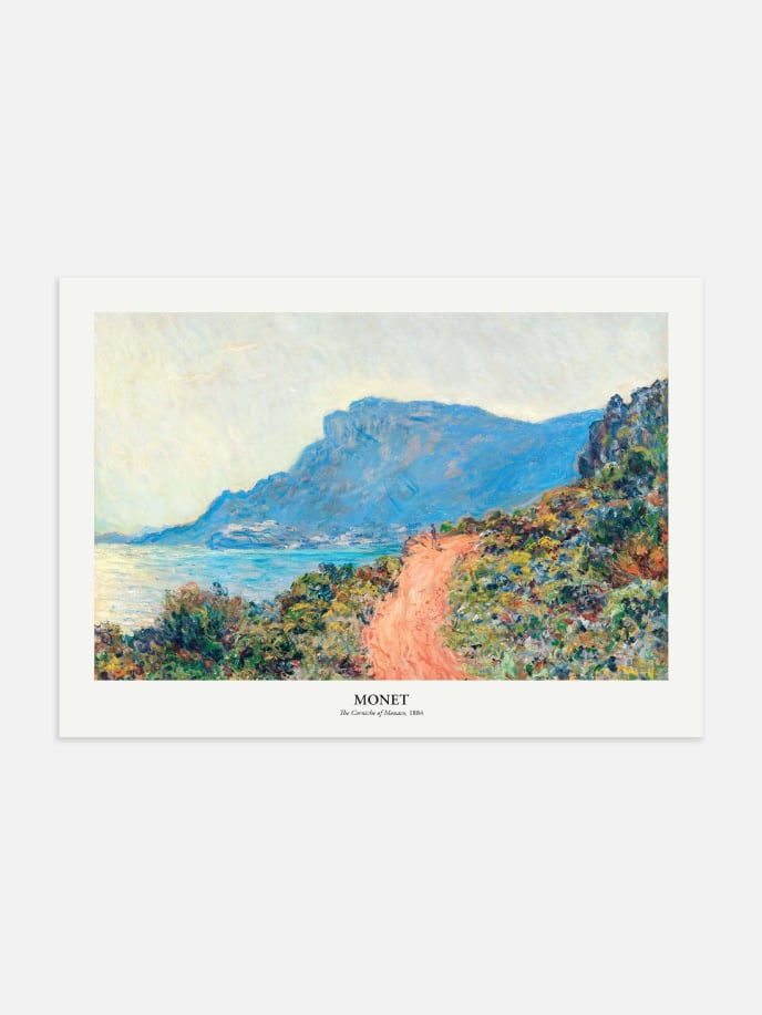 The Corniche of Monaco by Claude Monet Póster