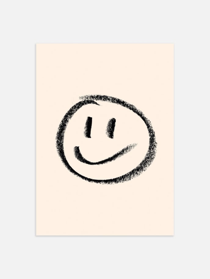 Charcoal Smiley Poster