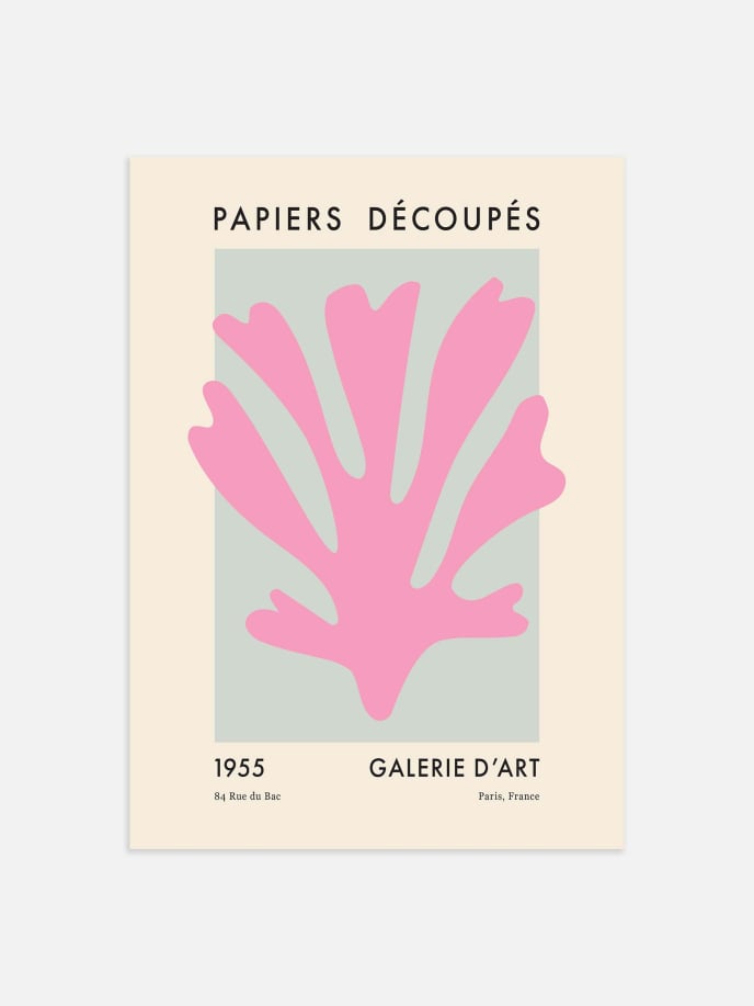 Papiers Découpés Pink Plakat