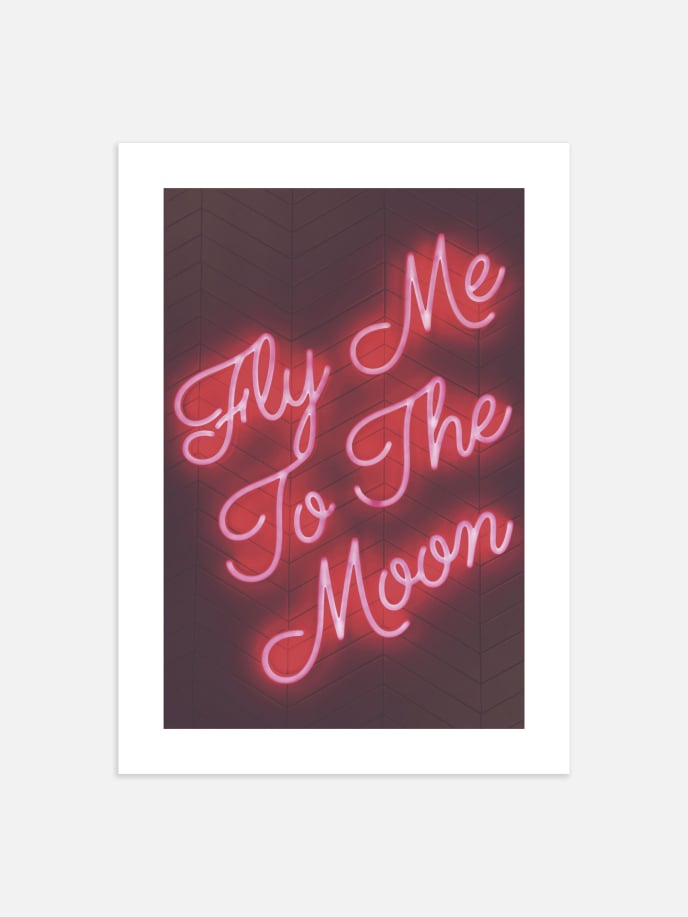Fly Me Neon Poster