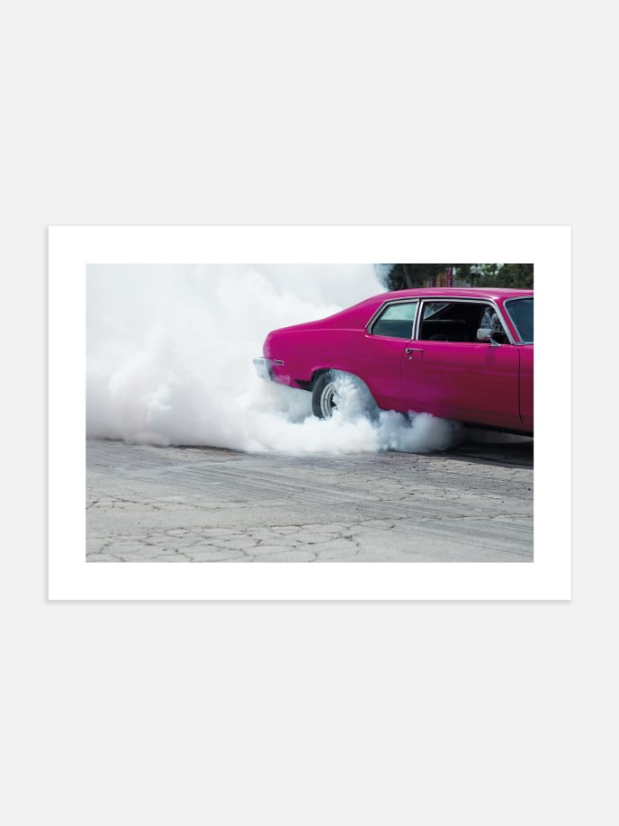 Pink Car Burnout Plakat