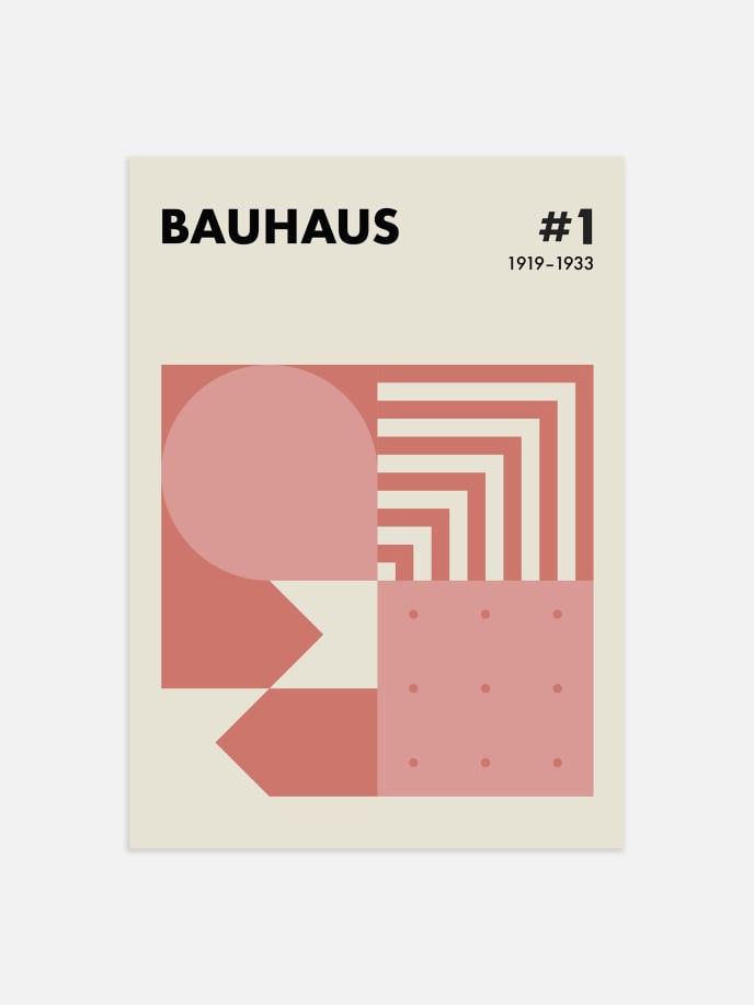 Bauhaus Geometry Red Poster