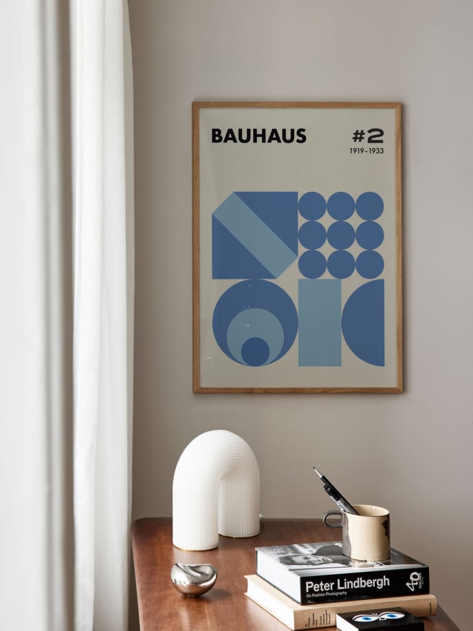 Bauhaus Geometry Blue Poster