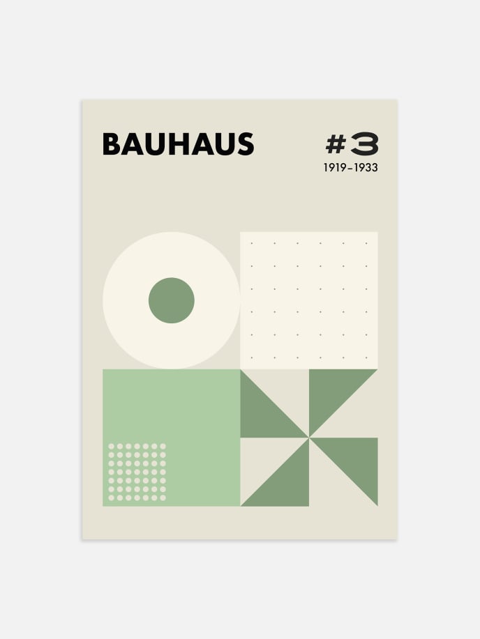 Bahaus Geometry Green Plakat