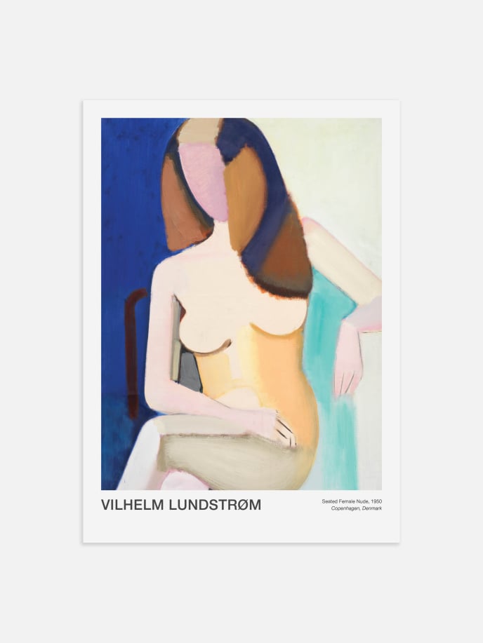 Seated Female Nude by Vilhelm Lundstrom Poster