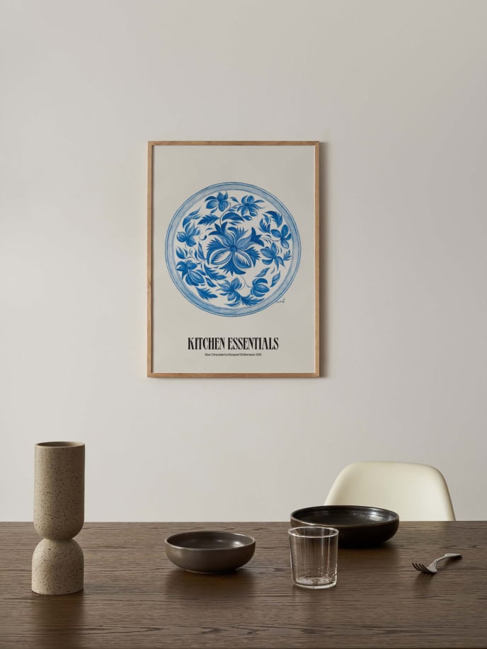 Blue China Plate Poster
