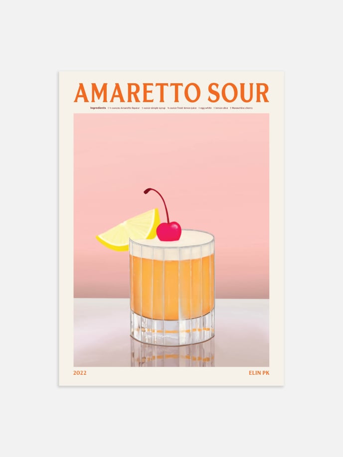 Amaretto Sour Drink Póster