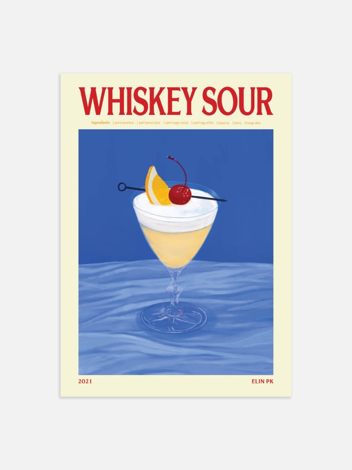 Whiskey Sour Drink Póster