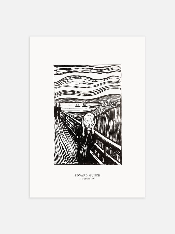 The Scream by Edvard Munch Póster