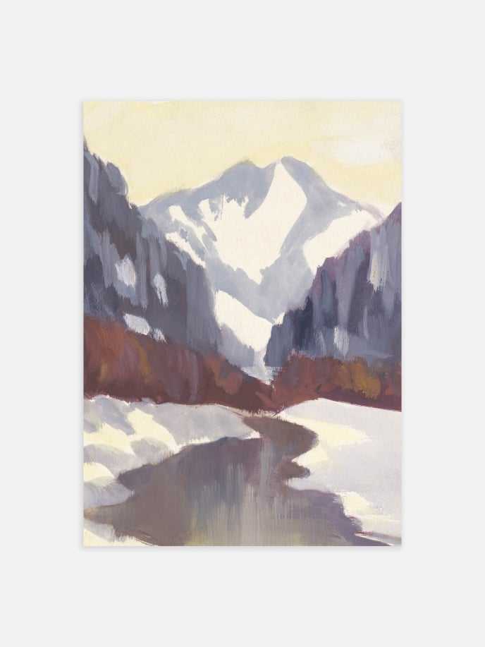 Mountain in Snow Poster