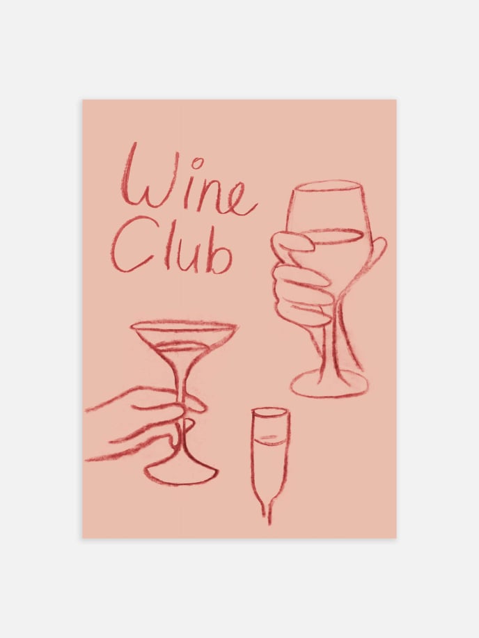 Wine Club Pink Plakat