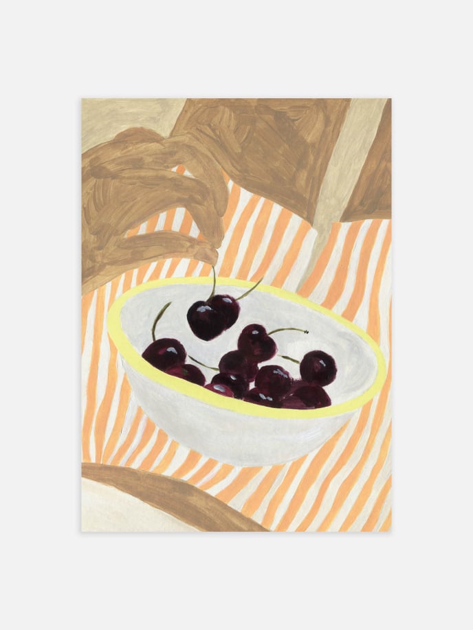 Bowl with Cherries Poster