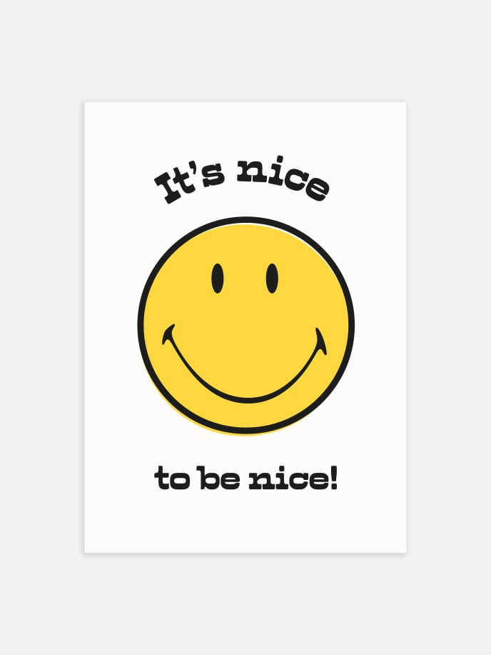 Be Nice Smiley® Póster